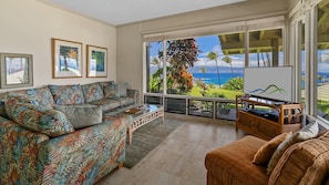 Kapalua Bay Villas #15G5 - Ocean & Molokai View Living Room - Parrish Maui