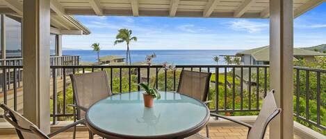 Kapalua Bay Villas #17B4 - Covered Ocean View Dining Lanai - Parrish Maui