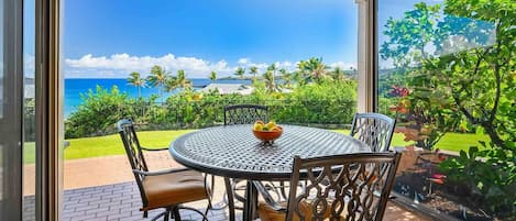 Kapalua Bay Villas #18G2 - Ocean View Covered Dining Lanai - Parrish Maui