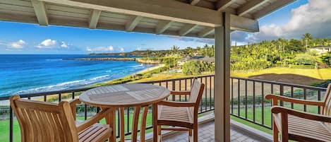 Kapalua Bay Villas #20B4 - Covered Dining Lanai Ocean & Beach View - Parrish Maui