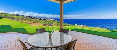 Kapalua Bay Villas #30G4 - Covered Oceanfront Dining Lanai - Parrish Maui