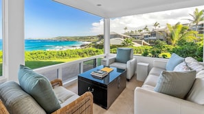 Kapalua Bay Villas #34G2 - Living Room Seating Area Molokai Views - Parrish Maui