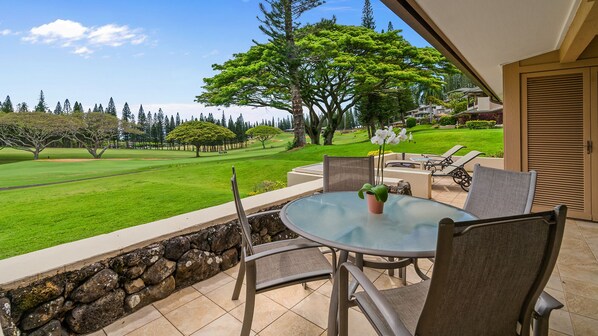 Kapalua Golf Villas #15P78 - Dining & Lounging Lanai View - Parrish Maui