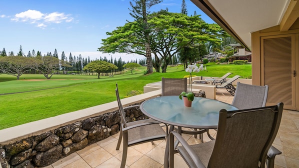 Kapalua Golf Villas #15P78 - Dining & Lounging Lanai View - Parrish Maui