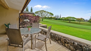 Kapalua Golf Villas #15P78 - Partially Covered Dining Lanai Golf Course View - Parrish Maui