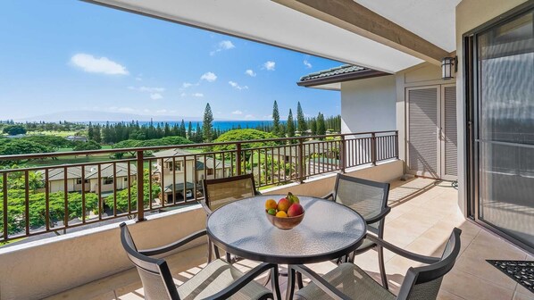 Kapalua Golf Villas #19V1 - Ocean & Island View Dining Lanai -  Parrish Maui