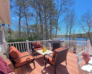 Back porch facing the pond.