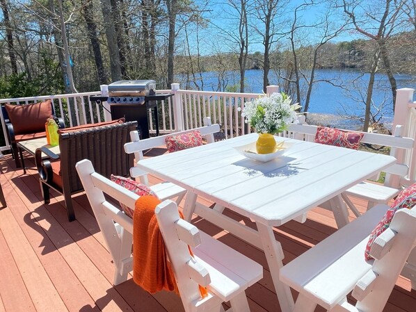 Outdoor table if you choose to eat outside& outdoor grill.