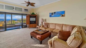 Kapalua Ridge Villas #922 - Living Room & Lanai View - Parrish Maui