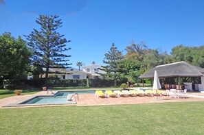 Chill-out zone and view towards the villa