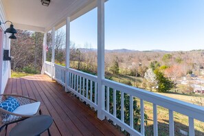 Front porch living listening to birds chirping