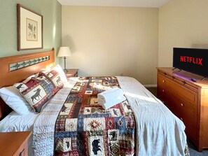 Second Bedroom with a Queen/full mattress, and LCD Roku TV