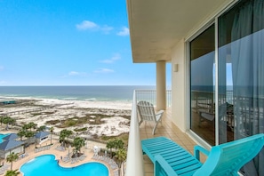 lounge on the wrap around balcony to get your tan on