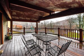Furnished Deck | Lehigh River Views | 2-Story Property