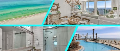 This fully remodeled 2BR/2BA + bunk nook condo at the luxurious AQUA Resort is fully remodeled and professionally decorated with all new furniture/decor. 2 King Beds and Smart TVs!