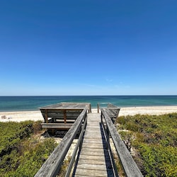 Venture to the outdoor table to enjoy dinner with a view.
