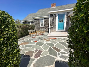 Entrance to House with seating.