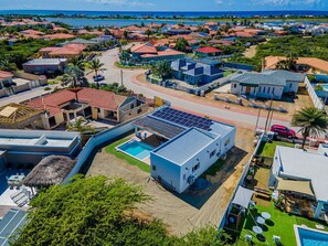 The aerial view of the property.