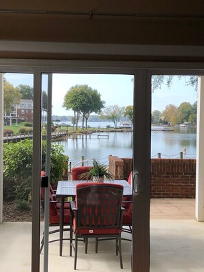 A view of the lake from the living room