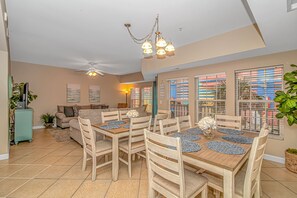 Main living space has plenty of seating and room to move about.