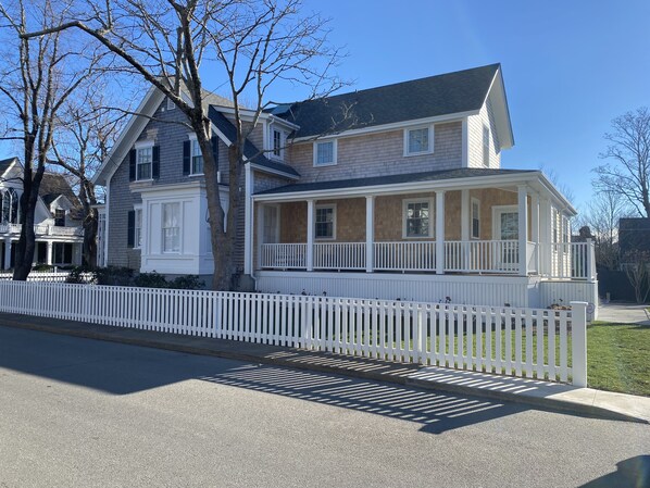 Fuller St. street view. Front yard and porch.