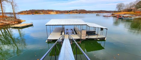 breathtaking lake views from your balcony overlooking your private dock