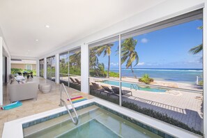 Spa on the screened porch.