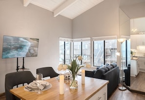 Open Concept Living Area with Vaulted Ceiling