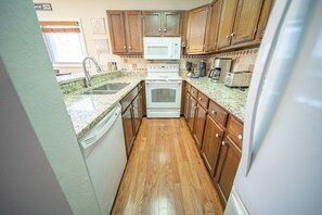 Updated, fully equipped kitchen