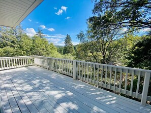 Back deck with beautiful view.