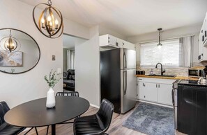 Dining area and kitchen from the living room 
Seating for 4 