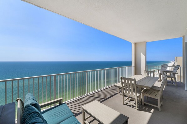 Ocean Front Furnished Balcony with Outdoor Dining Available