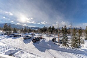 The private deck has incredible mountain views.