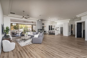 Spacious open room concept perfect for gathering and relaxation.