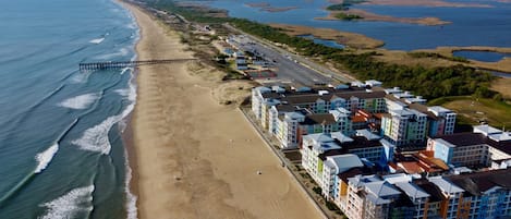 Our beautiful, spacious Sandbridge beach, where the Sanctuary condos are located