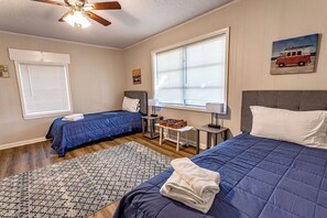 Upstairs bedroom with two twin beds