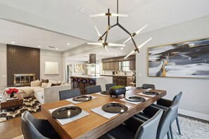 Large open concept main living area is perfect for family gatherings and hosting