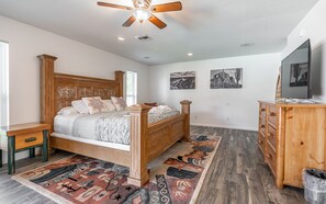 Huge master bedroom with en suite bathroom and large walk-in closet.