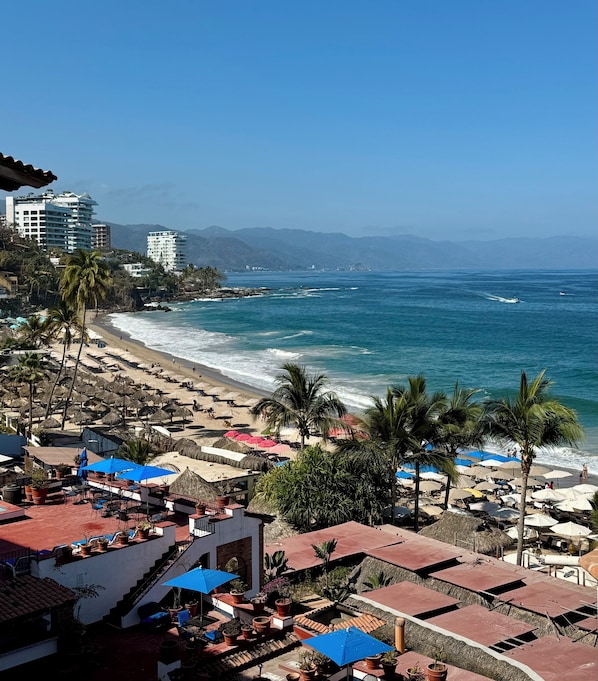 Yes, this is the view from the balcony!!! Sunny mornings shaded afternoons