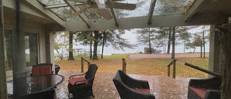 Covered porch for Lake gazing, and star gazing at night.