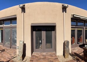 Main entrance between granite pilars