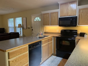 Kitchen closeup. Lots of storage plus a pantry.