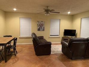 Cozy living area. More wall decor and end tables coming.