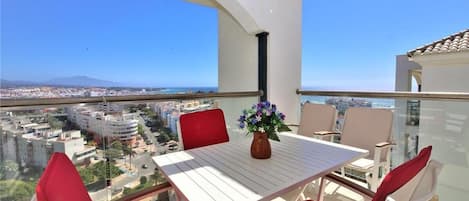 Beautiful seventh floor terrace with stunning sea views