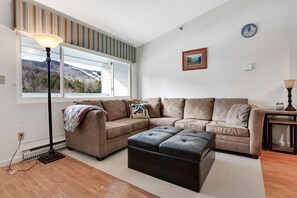 living room with view of the slopes