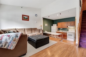 first floor living and dining area