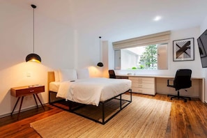 Spacious room with working area