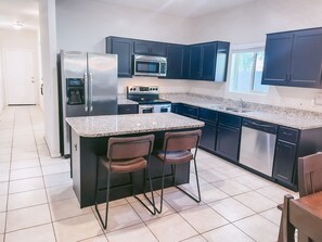 Kitchen w/all stainless steel appliances 