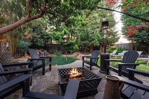 The cozy glow of a bonfire