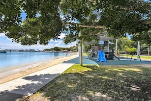 Playground located opposite the apartment